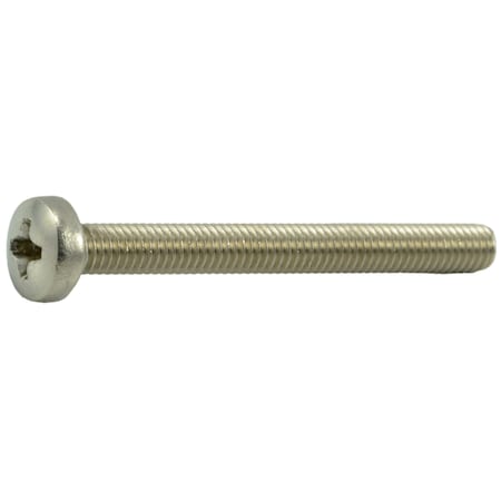 Midwest Fastener M4-0.70 x 40 mm Phillips Pan Machine Screw, Plain Stainless Steel, 100 PK 55058